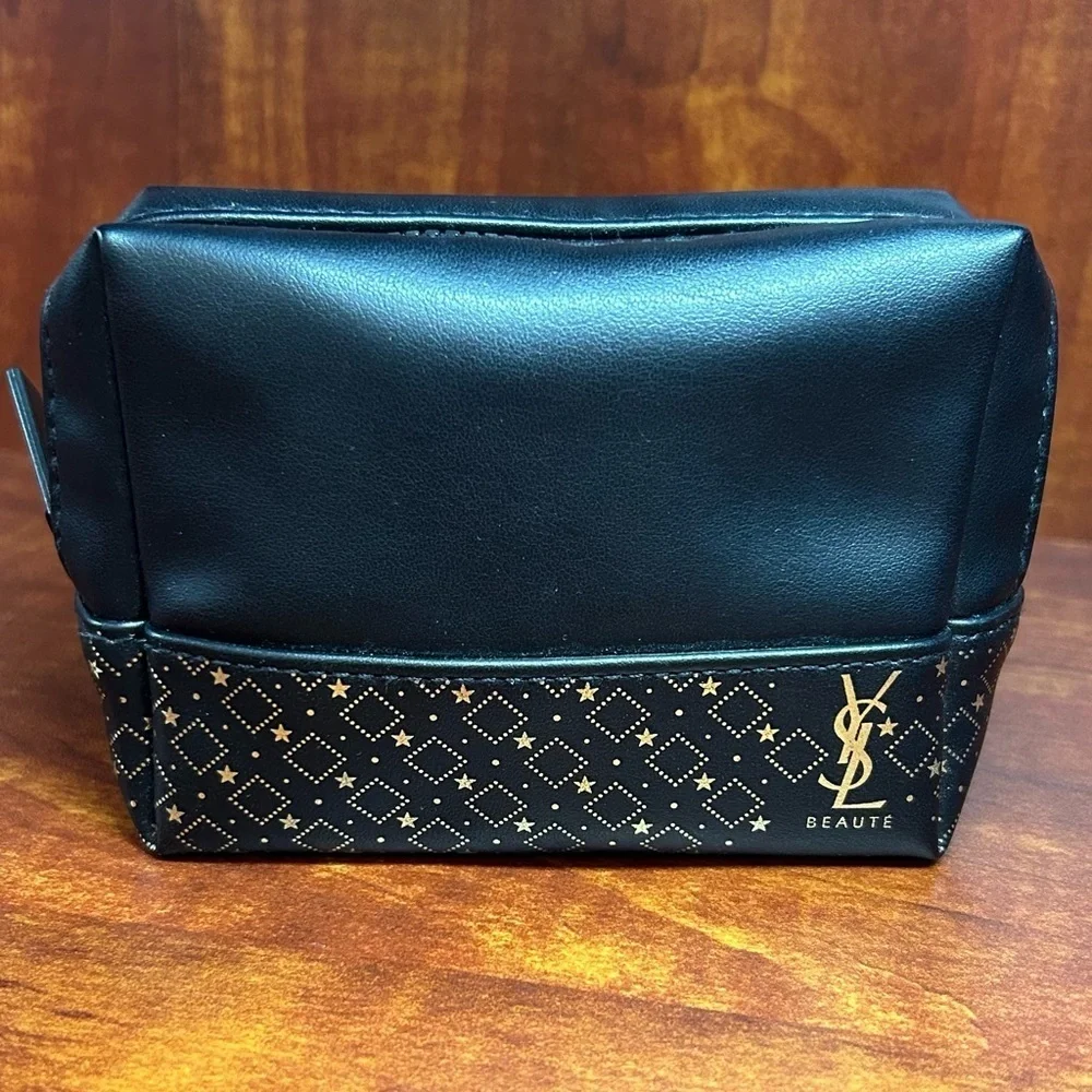 Yves Saint Laurent Black and Gold Cosmetic Bag